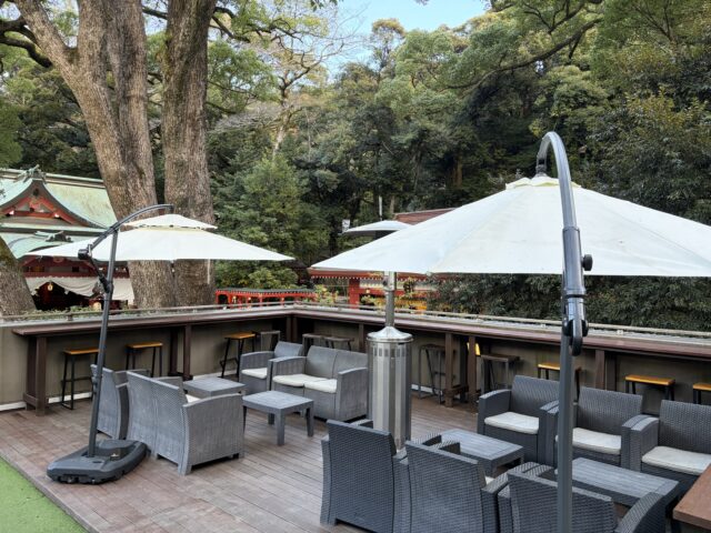 来宮神社「厨・楠の香」テラス席